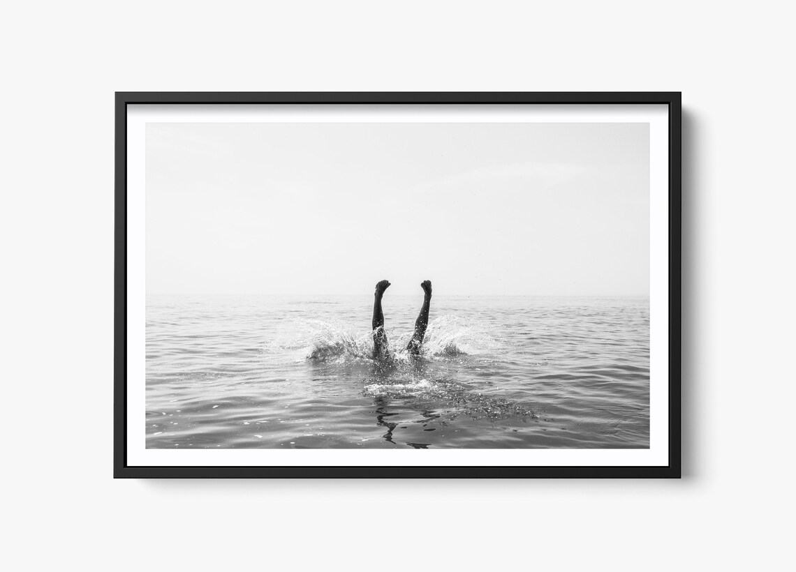 Ocean Black And White Photography, Beach Handstand