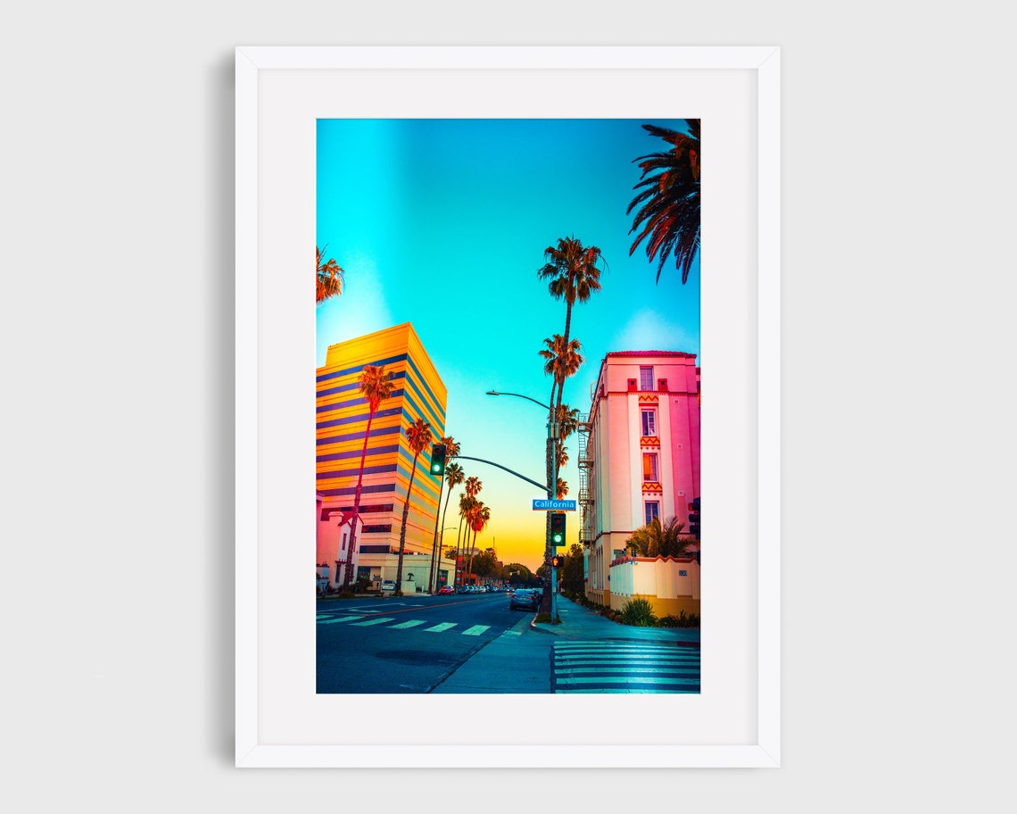 Los Angeles Sunset Street Photography Art Print