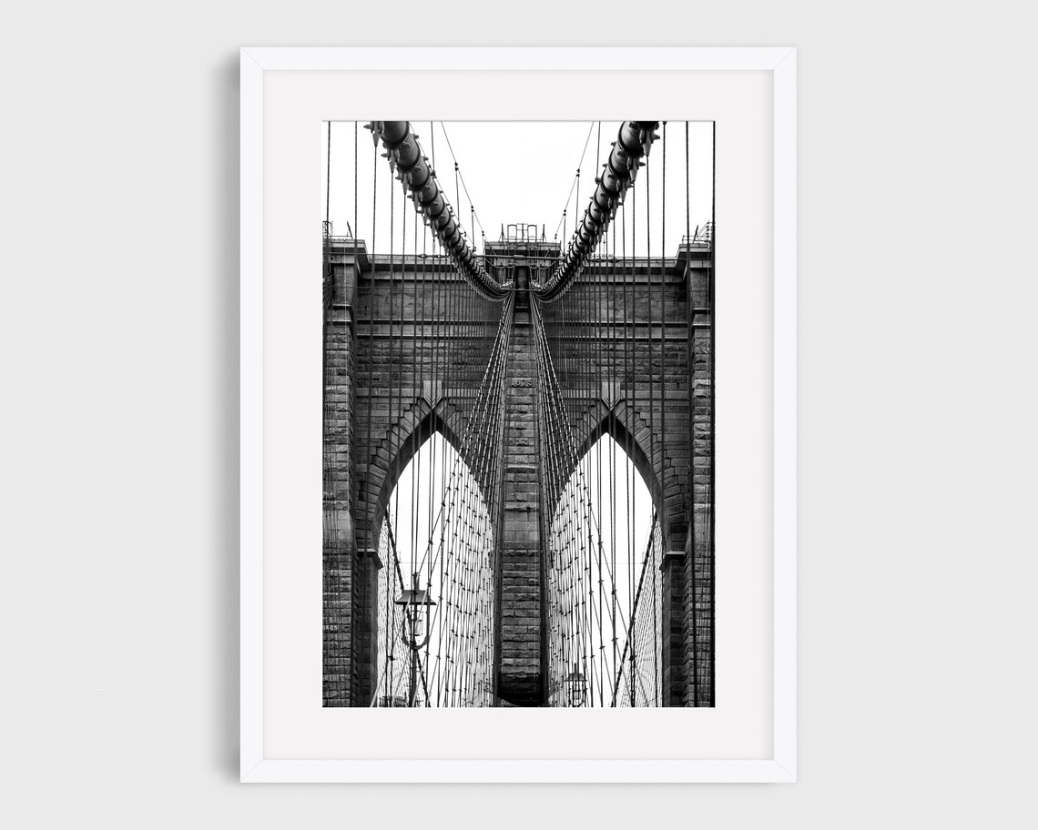 New York Photography, Brooklyn Bridge City Print