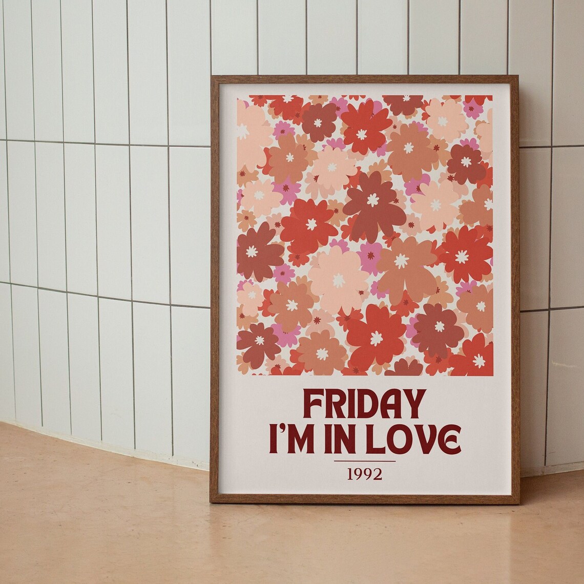 The Cure Friday Im in Love 1992 Floral Retro Song Lyric Poster - Image 4