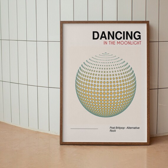 Dancing in the Moonlight Disco Ball Britpop Song Retro Poster