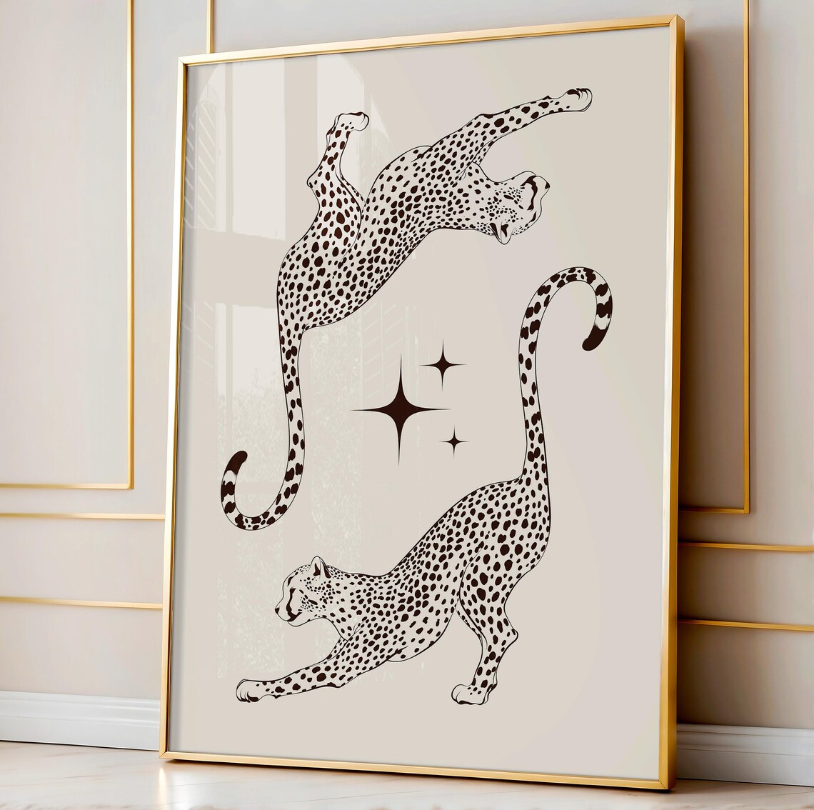 Cheetah Aesthetic Funky Leopard Print Poster