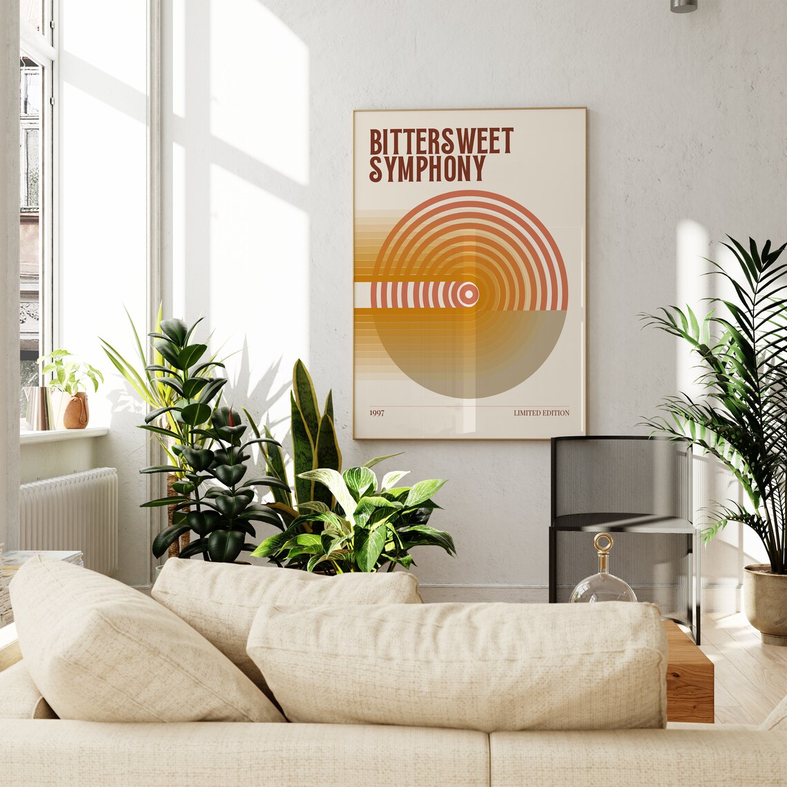 Bittersweet Symphony 1997 Retro Concentric Circle Music Poster - Image 2