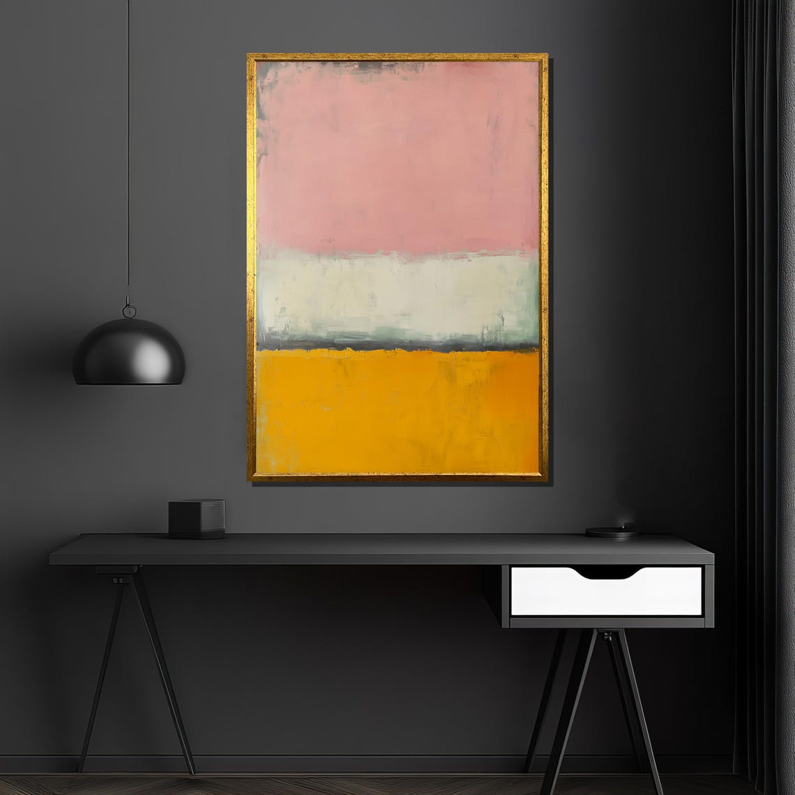Rothko Style Pink White Gold Gradient Color Field Abstract Poster - Image 4