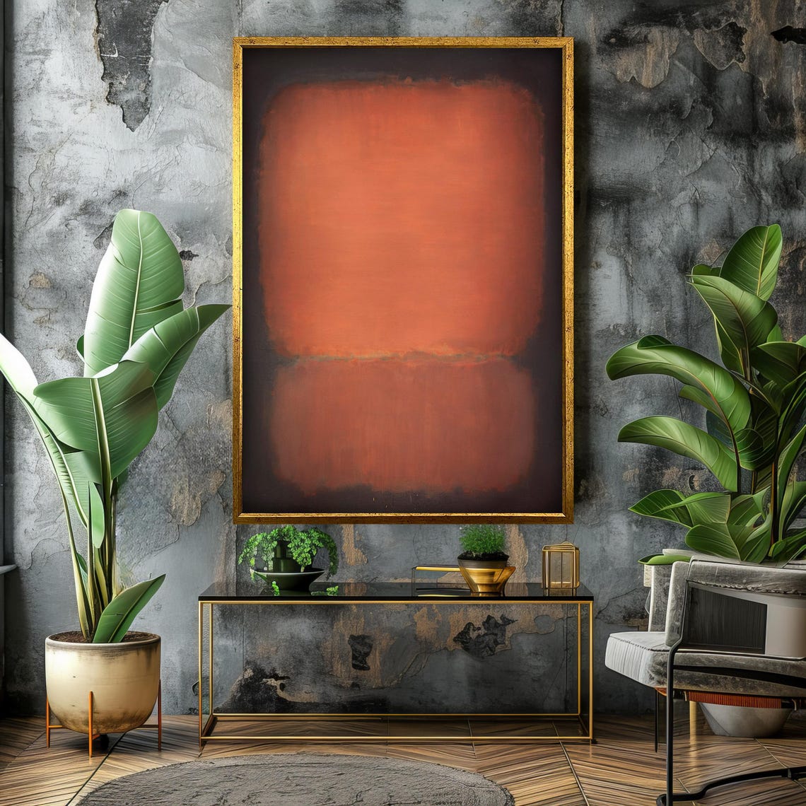 Mark Rothko Style Warm Orange And Deep Brown Abstract Art Poster - Image 4