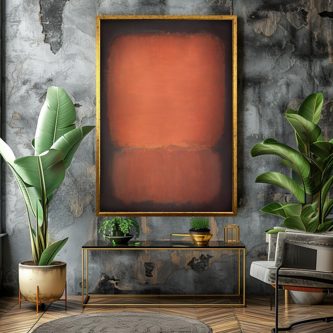 Warm Orange And Deep Brown Abstract Painting Mark Rothko Art For Cozy Home Decor Unique Gift Idea - Image 4