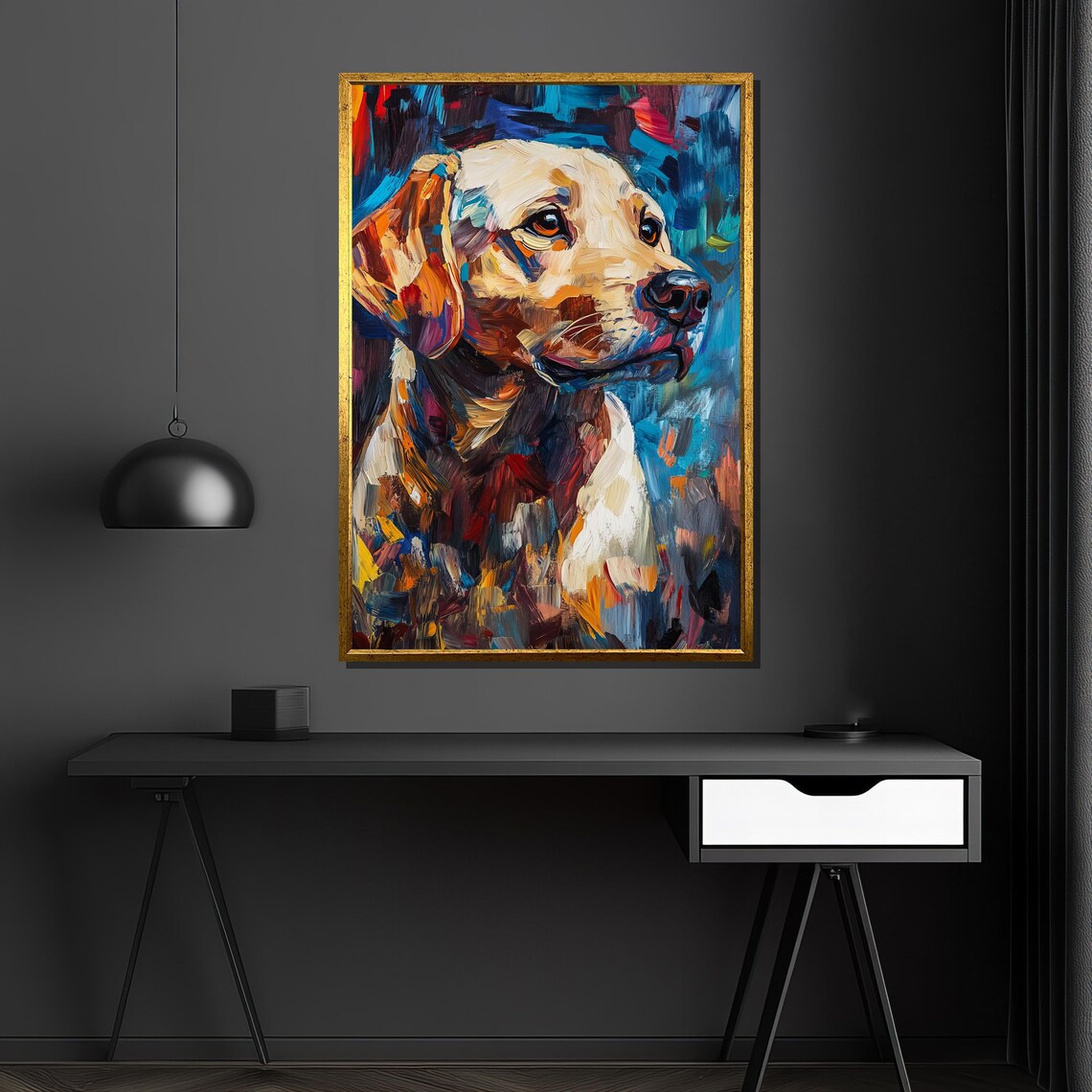 Colorful Labrador Dog Portrait Impressionist Pet Lover Art Poster - Image 4