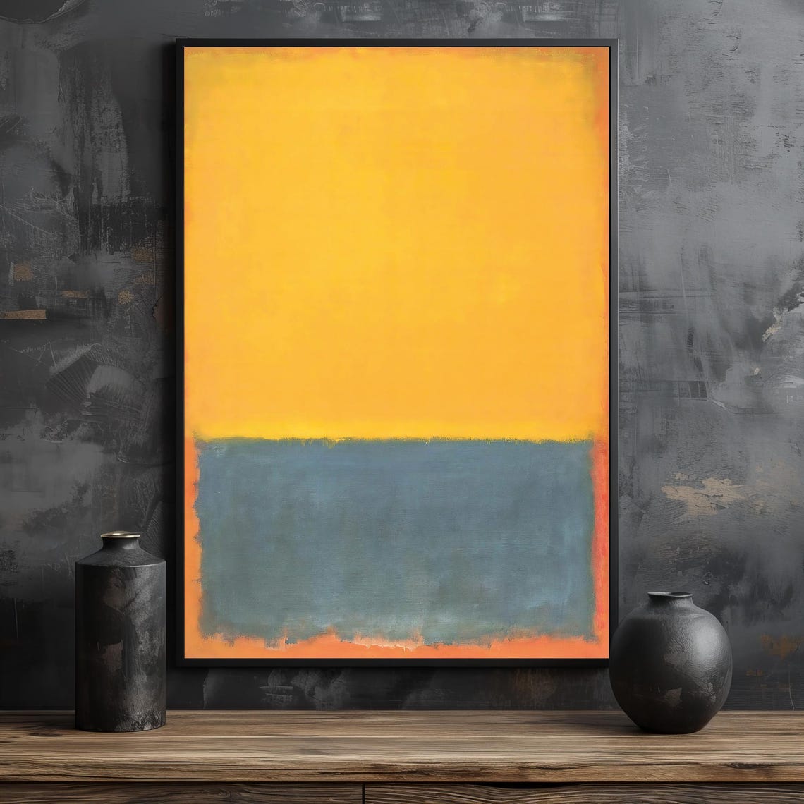 Bright Mark Rothko Painting In Sunlit Yellow And Deep Green Bold Abstract Art Gift For Modern Home Decor - Image 2