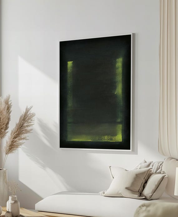 Dark And Moody Green Abstract Painting By Mark Rothko Atmospheric Modern Art For Contemporary Home Decor Gift