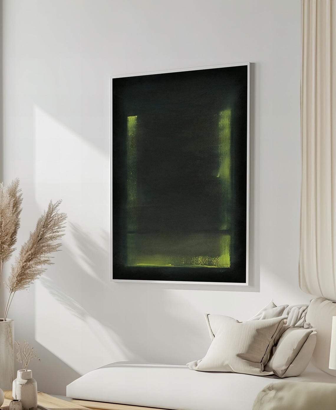 Dark And Moody Green Abstract Painting By Mark Rothko Atmospheric Modern Art For Contemporary Home Decor Gift