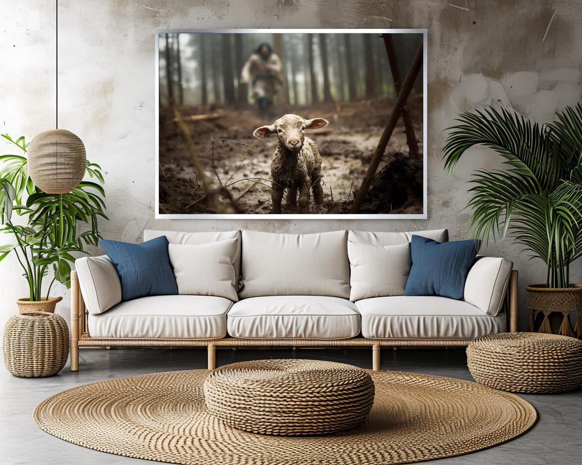 The Lost Lamb Found In The Wilderness By The Good Shepherd Poster - Image 3