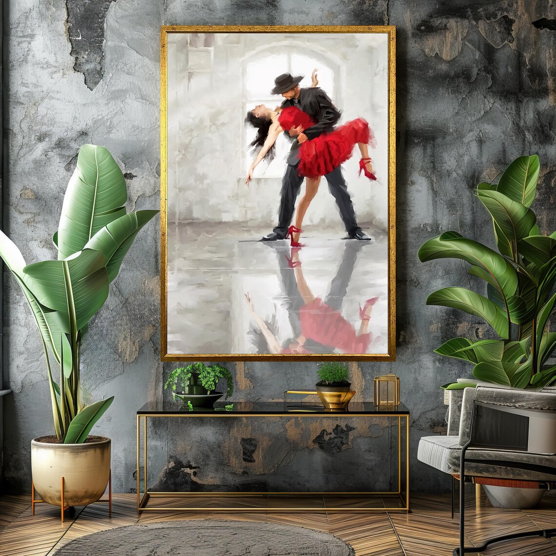 Passionate Dance Romantic Couple Art Print, Gift For Dance Lovers - Image 4