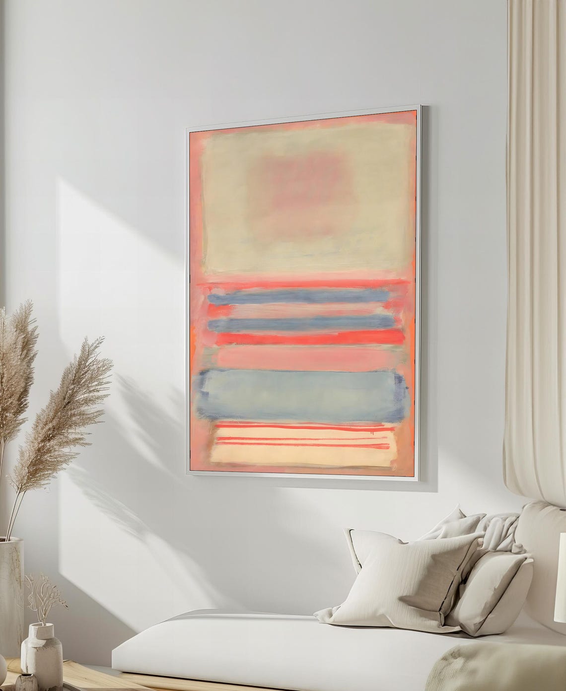 Mark Rothko Style Soft Pastel Stripes Abstract Color Field Art Poster
