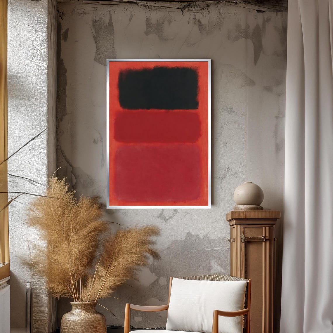Bold Red And Black Abstract Painting Mark Rothko Art For Modern Home Decor Striking Gift For Art Lovers - Image 3