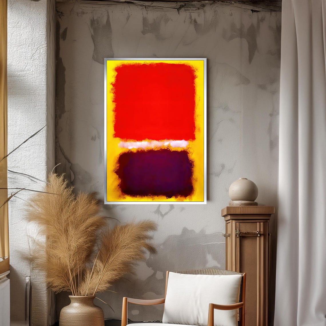 Bold Red Yellow And Purple Abstract Painting Mark Rothko Art For Vibrant Modern Home Decor Unique Gift Idea - Image 3
