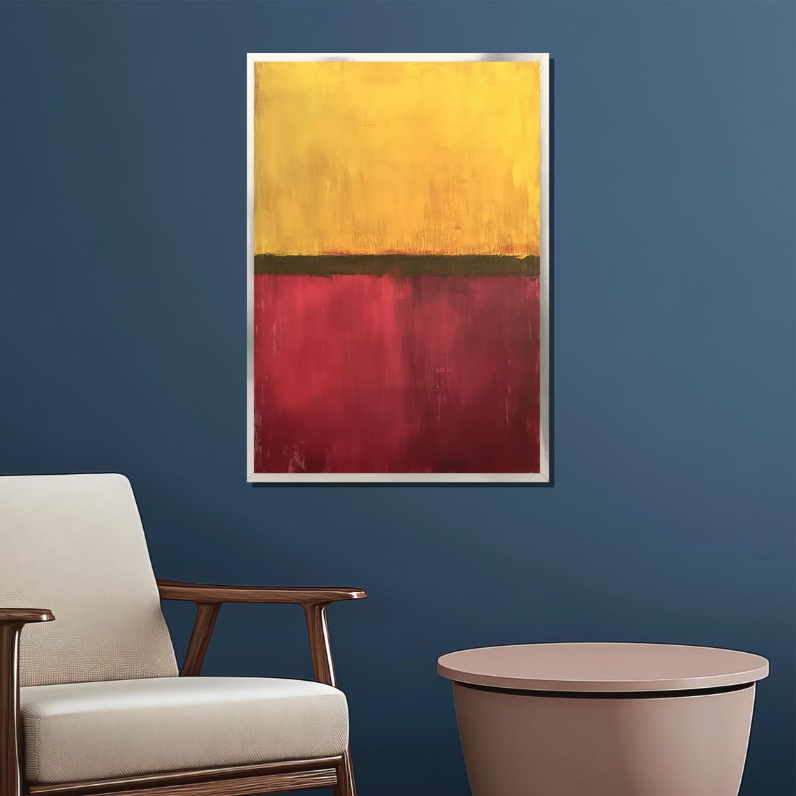 Rothko Style Golden Yellow Red Bands Color Field Abstract Art Poster - Image 2