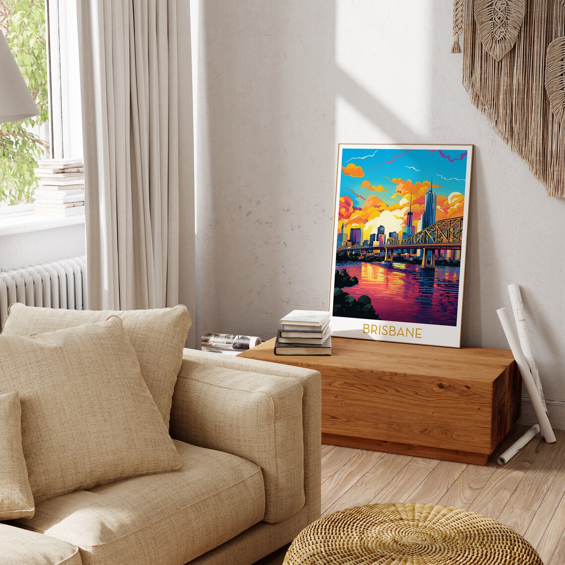 Brisbane Sunset Skyline Story Bridge Riverside City View Poster - Image 3