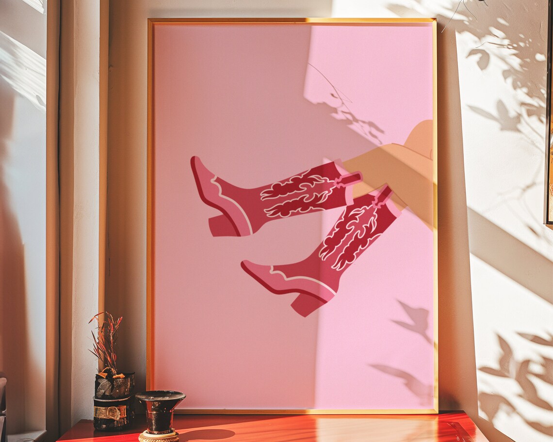 Cowgirl Maximalist Retro Print, Girls Room Decor - Image 5