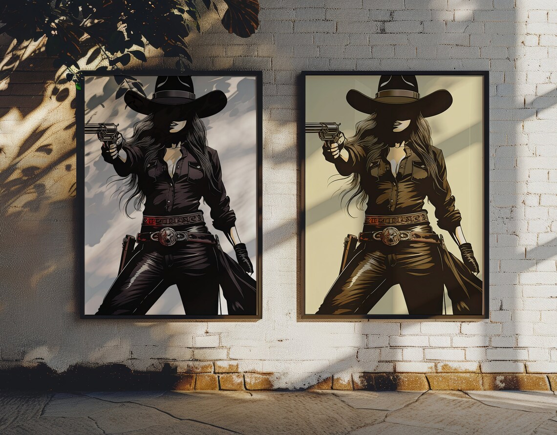 Fierce Cowgirl, Western Woman Illustration - Image 3