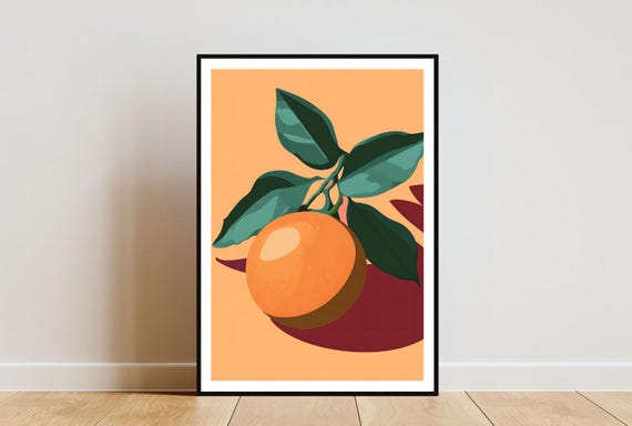 Orange Poster Kitchen Print Orange Wall Art Fruit Poster Orange Print Orange Fruit Wall Art Kitchen Poster Fruit Print Kitchen Art