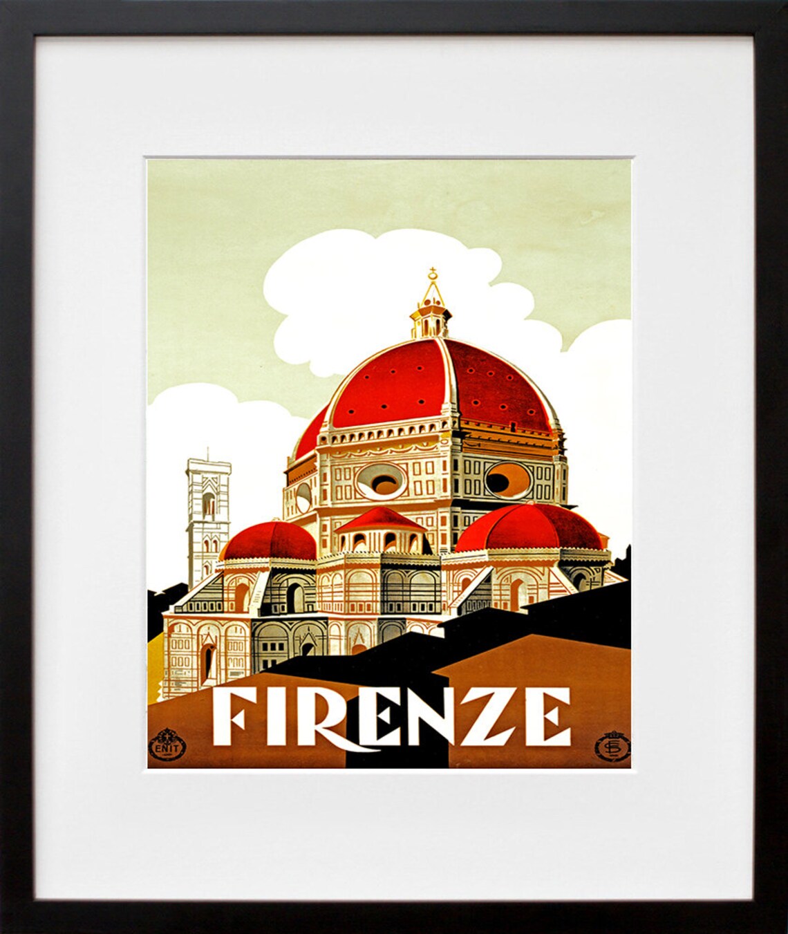 Italy Travel Poster, Florence Tourism Art Print