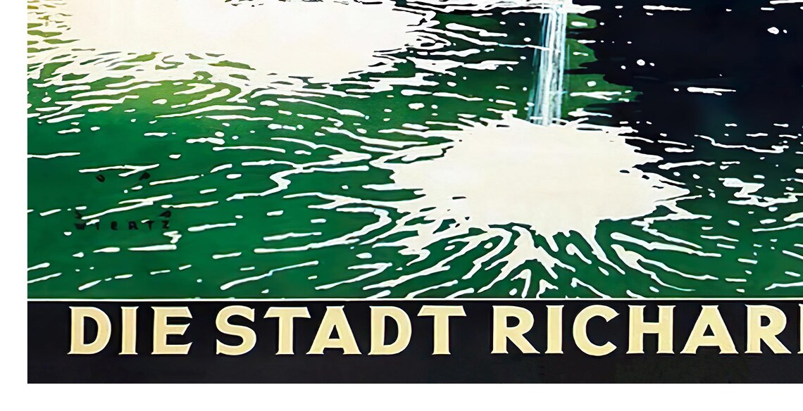 Bayreuth City of Richard Wagner Vintage Travel Poster Fountain Scene - Image 2