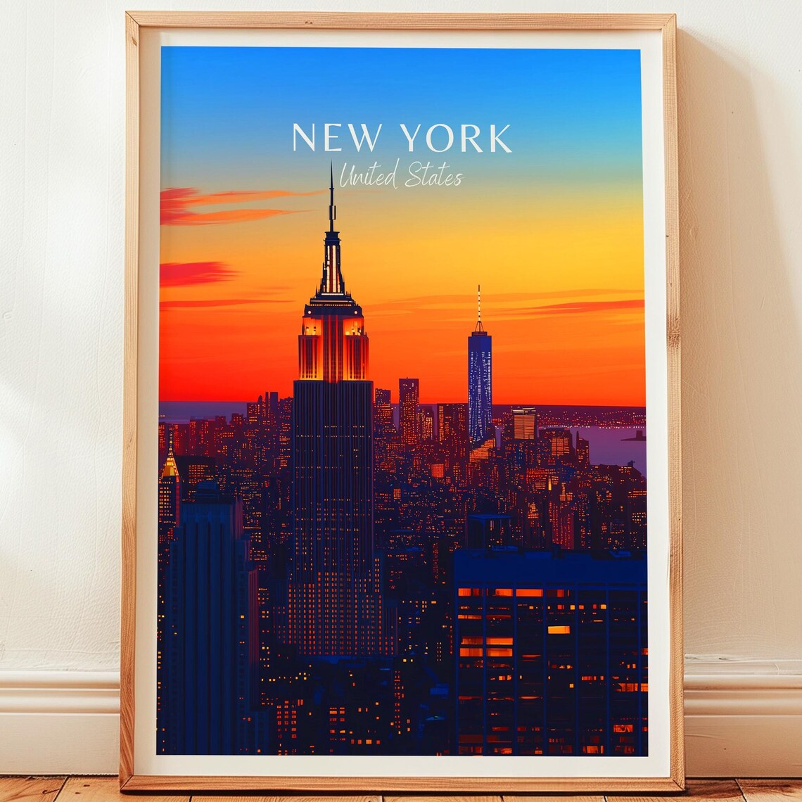 New York Travel Poster, USA City Wall Art