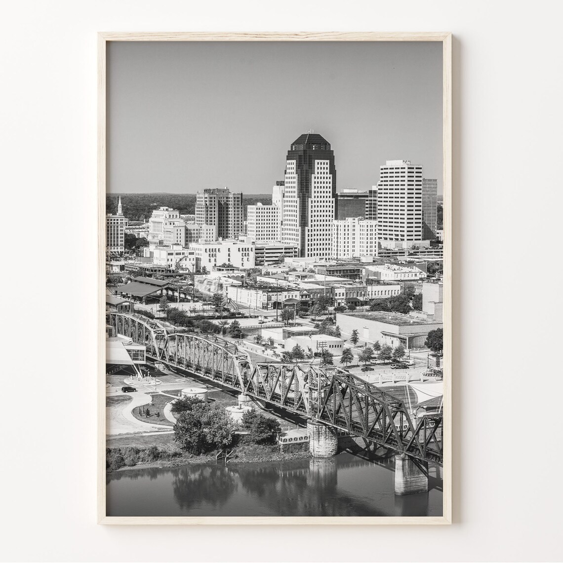 Shreveport Black And White Print Shreveport Wall Art Louisiana Poster Shreveport Photo Usa Dcor C19 83