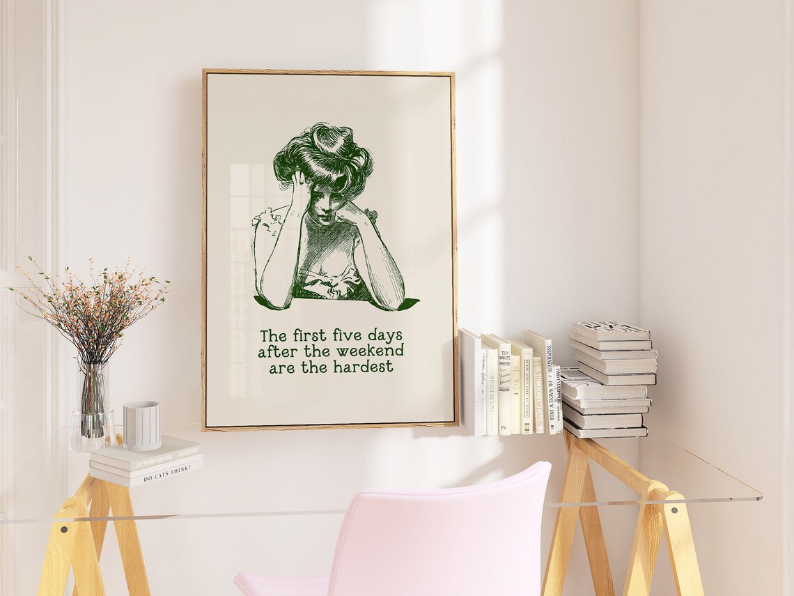 Vintage Office Motivational Poster Print, Funny Coworker Gift - Image 2