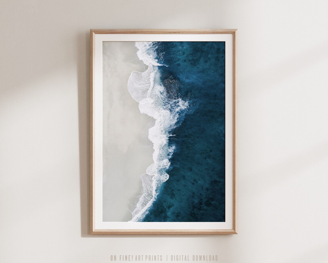 Aerial Beach Print, Modern Coastal Wall Art Print - Image 4