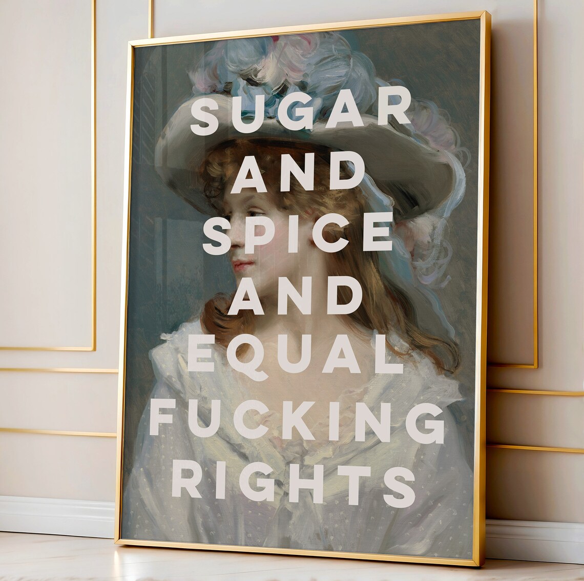 Inspirational Feminist Wall Art Equal Fcking Rights Funny Quote Poster Print Rude Gift For Her Eclectic Vintage Aesthetic Room Decor - Image 2