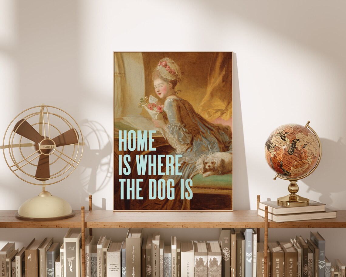 Home Is Where The Dog Is Quote Art Print, Dog Lover - Image 3