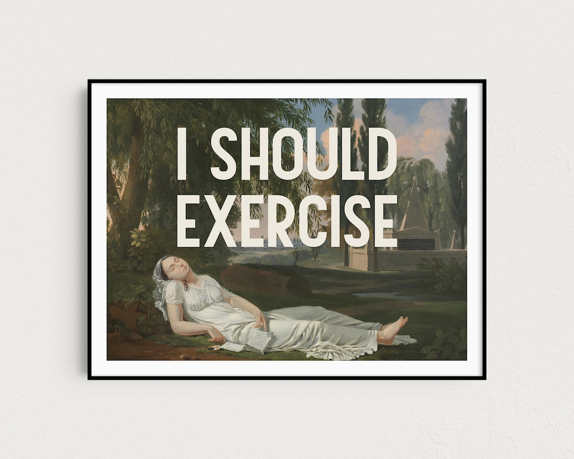 Funny Fitness Quote Poster, Gym Self Care Humor - Image 2