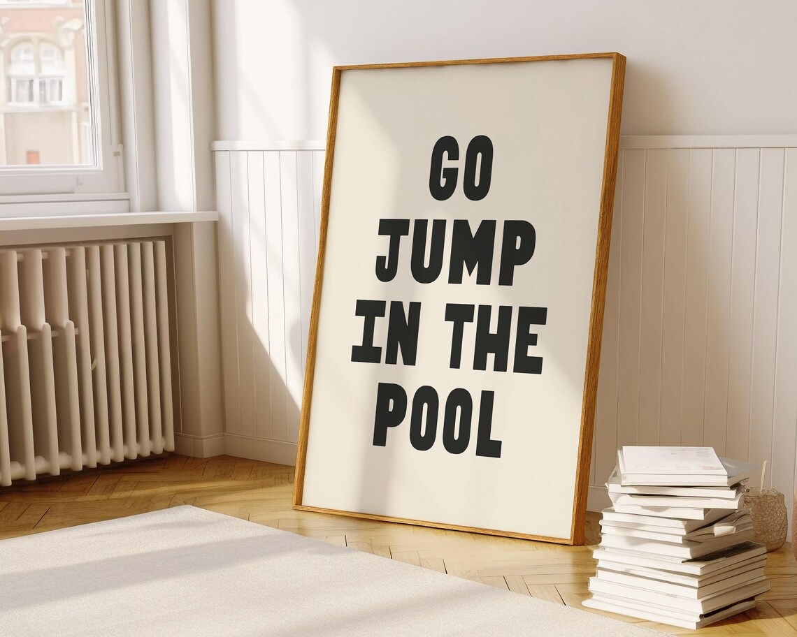 Go Jump In The Pool, Modern Minimalist Summer Poster - Image 3