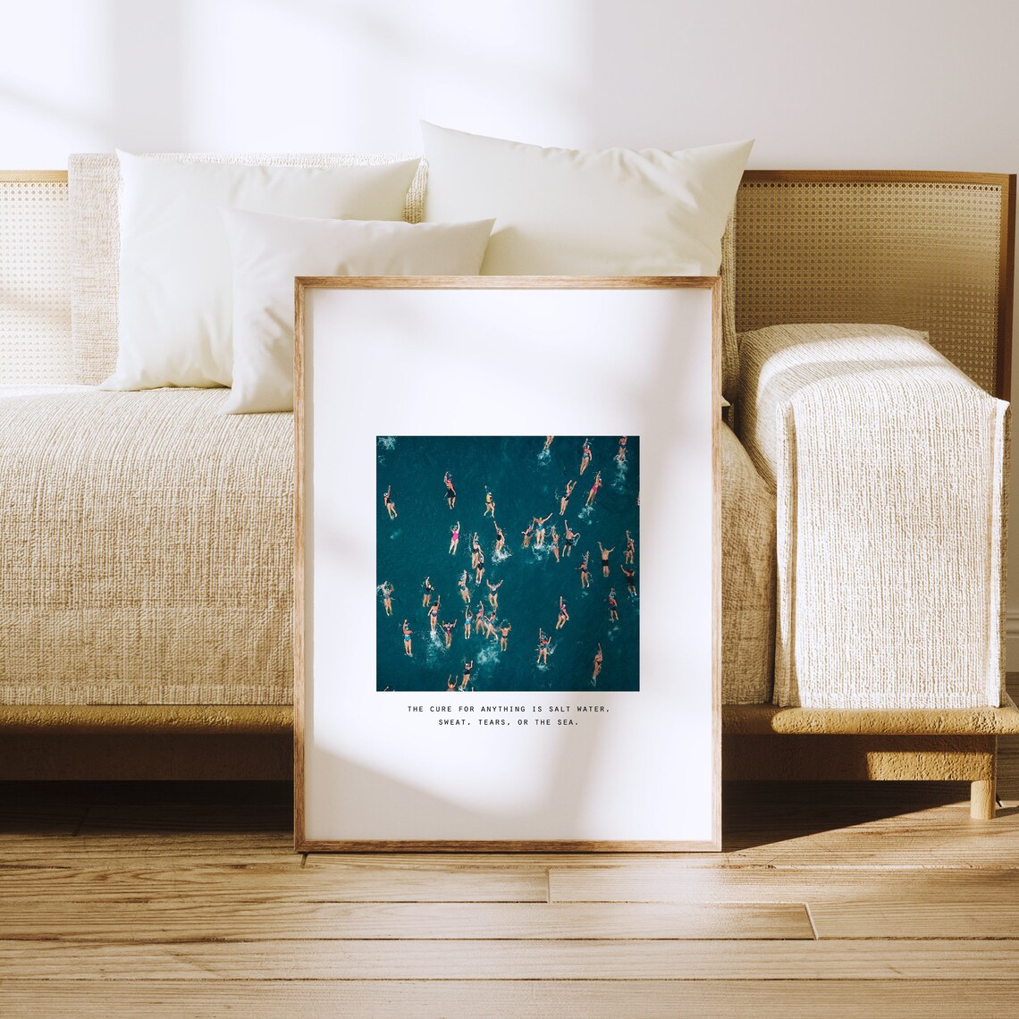 Swimmers in Ocean, Isak Dinesen Quote Art Print - Image 4