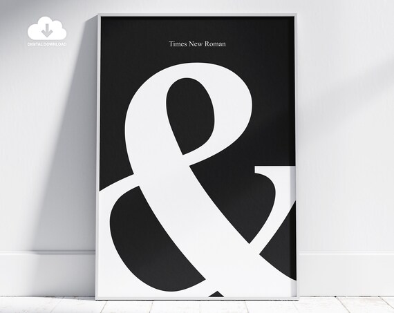 Ampersand Poster Times New Roman Poster Minimalist Ampersand Sign Typography Poster Times New Roman Modern Geometric Poster Art