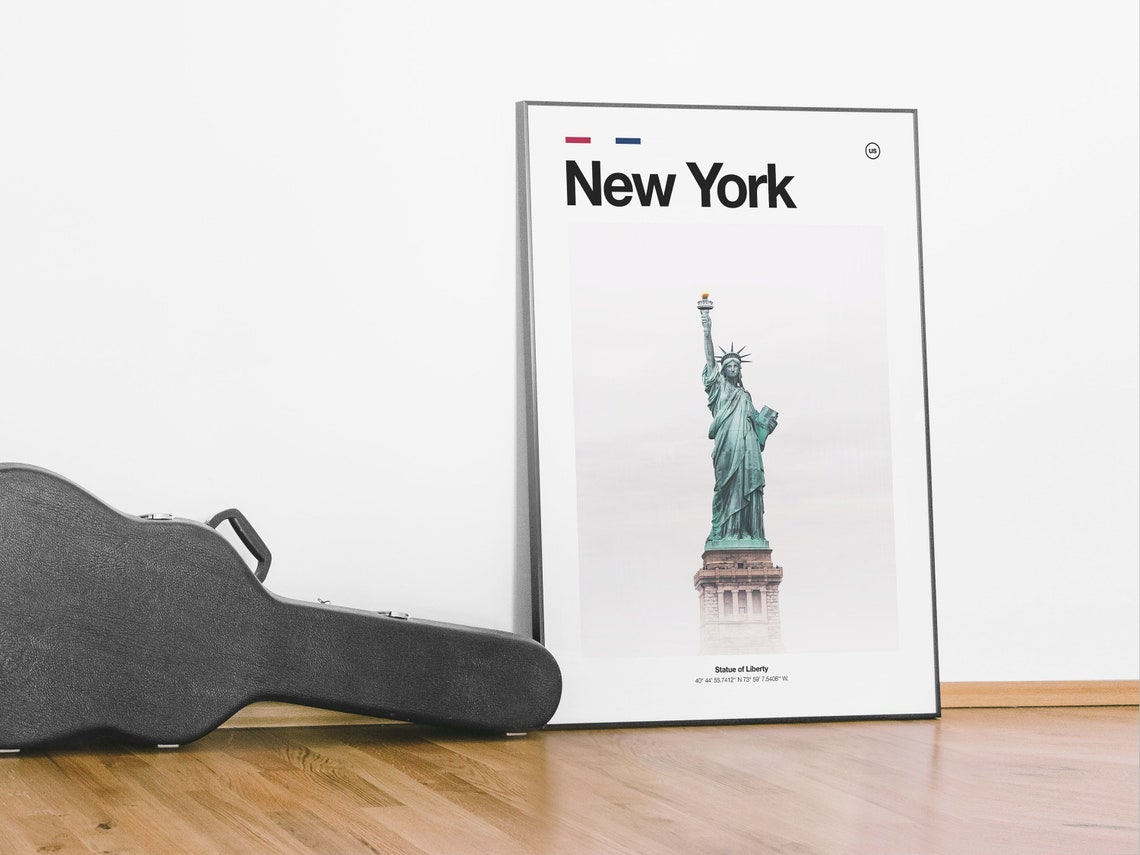 Statue Of Liberty Poster New York Poster Statue Of Liberty Gift New York Print Gift Travel Poster City Wall Art Minimalist City Poster - Image 7
