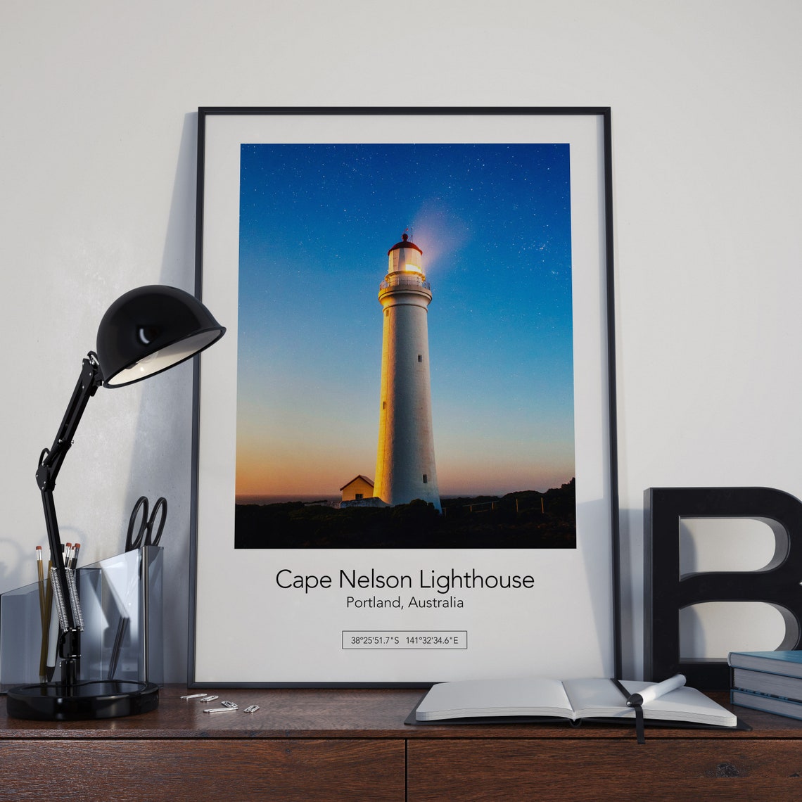 Lighthouse Poster Lighthouse Print Lighthouse Wall Art Cape Nelson Lighthouse Poster Coordinate Poster Office Decor Modern Home Wall Art - Image 7