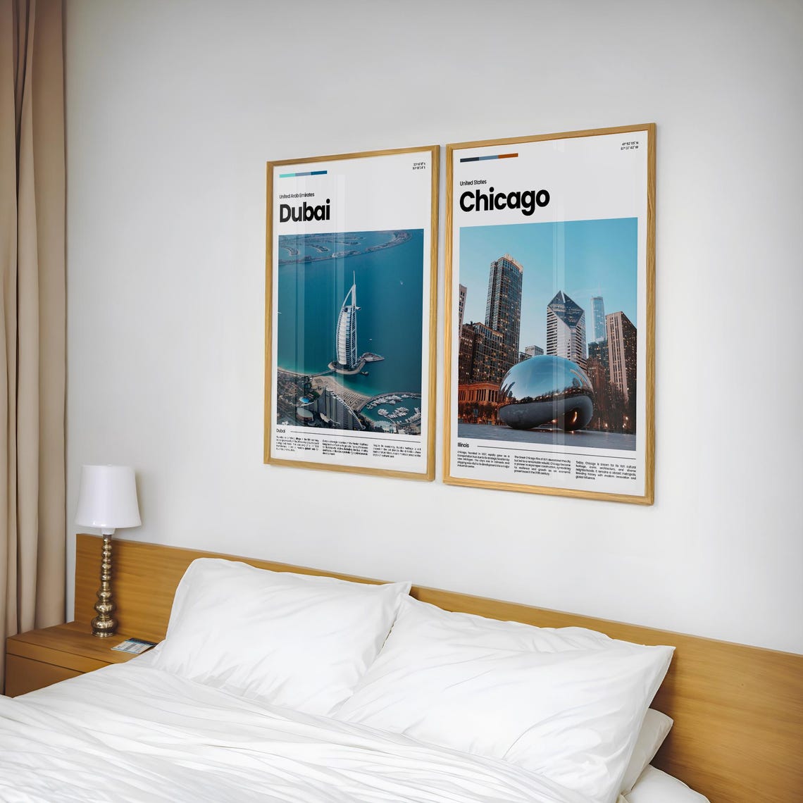 Chicago Illinois Cloud Gate Sculpture Skyline Travel Art Poster - Image 2