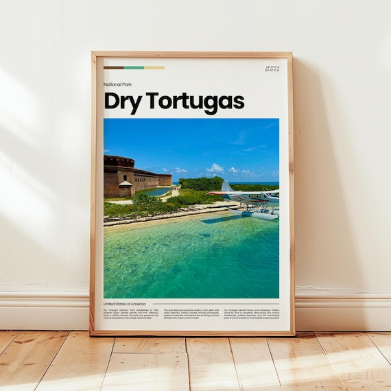 Dry Tortugas National Park Florida Fort Photography Travel Poster USA