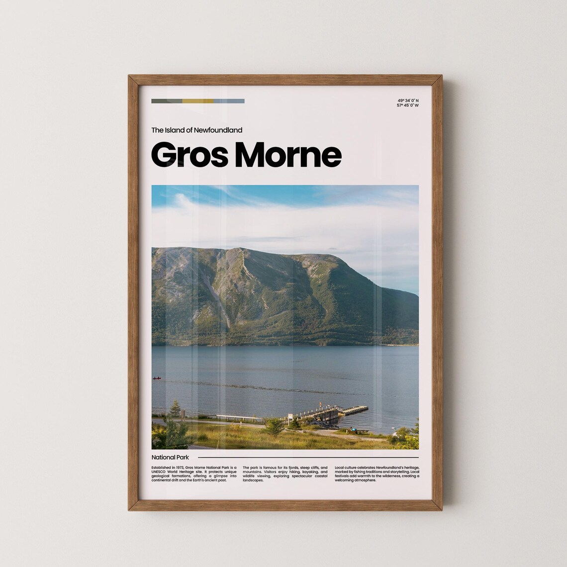 Gros Morne Newfoundland Fjord Cliffs Waterfront National Park Poster