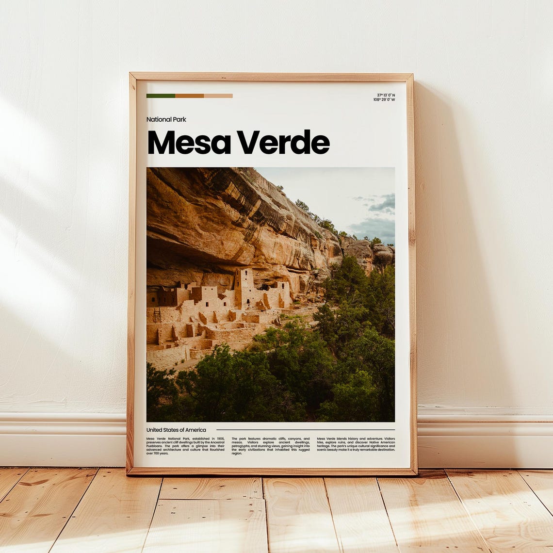 Mesa Verde Ancient Cliff Dwellings Pueblo Ruins National Park Poster