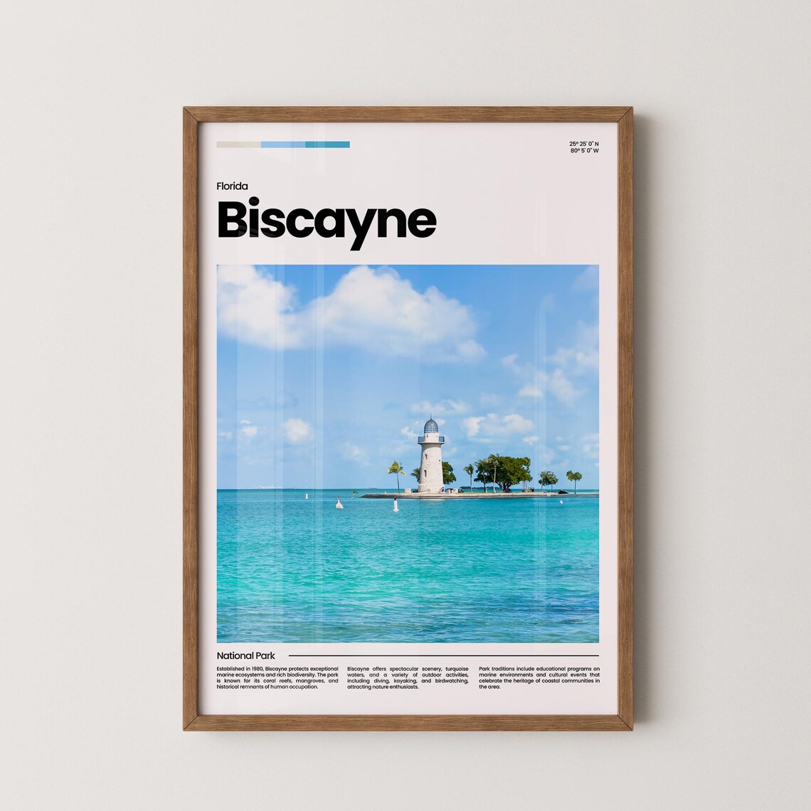 Biscayne National Park Florida Lighthouse Turquoise Water Scene Poster