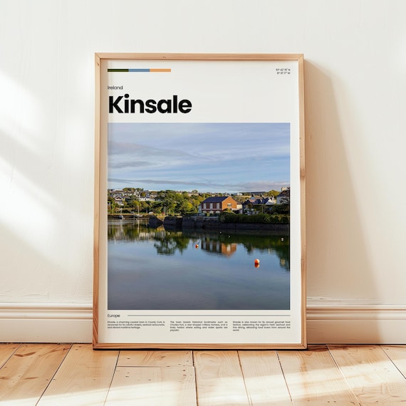 Kinsale Ireland County Cork Harbor Waterfront Scenic Travel Poster