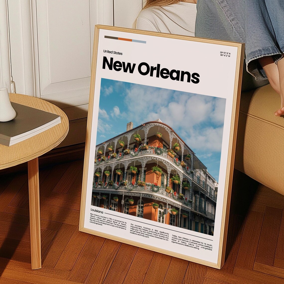 New Orleans Louisiana French Quarter Historic Travel Art Poster - Image 3
