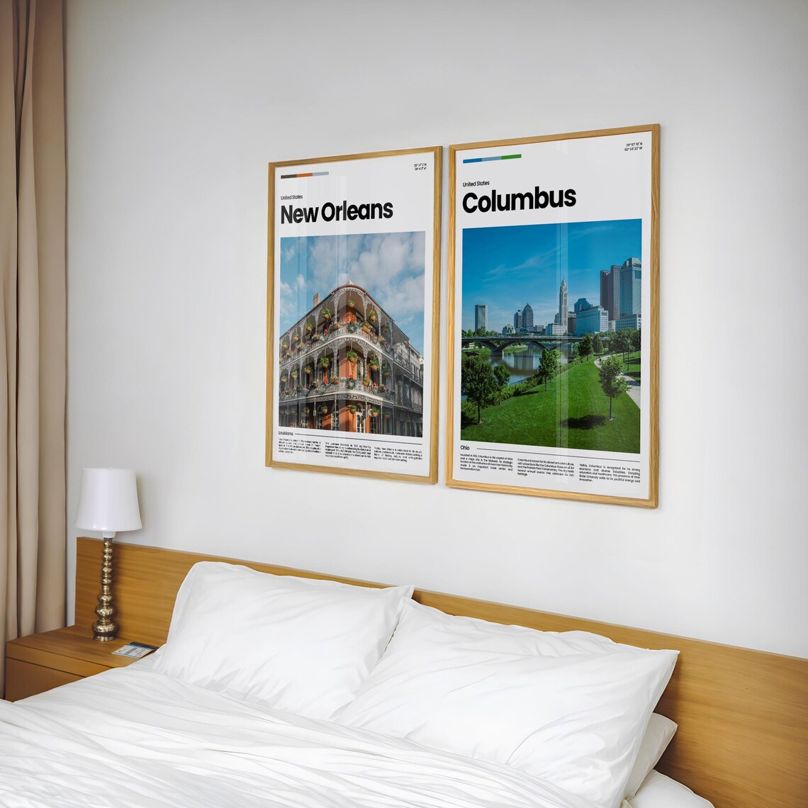 Columbus Ohio Skyline River Bridge Green Park City View Poster - Image 2