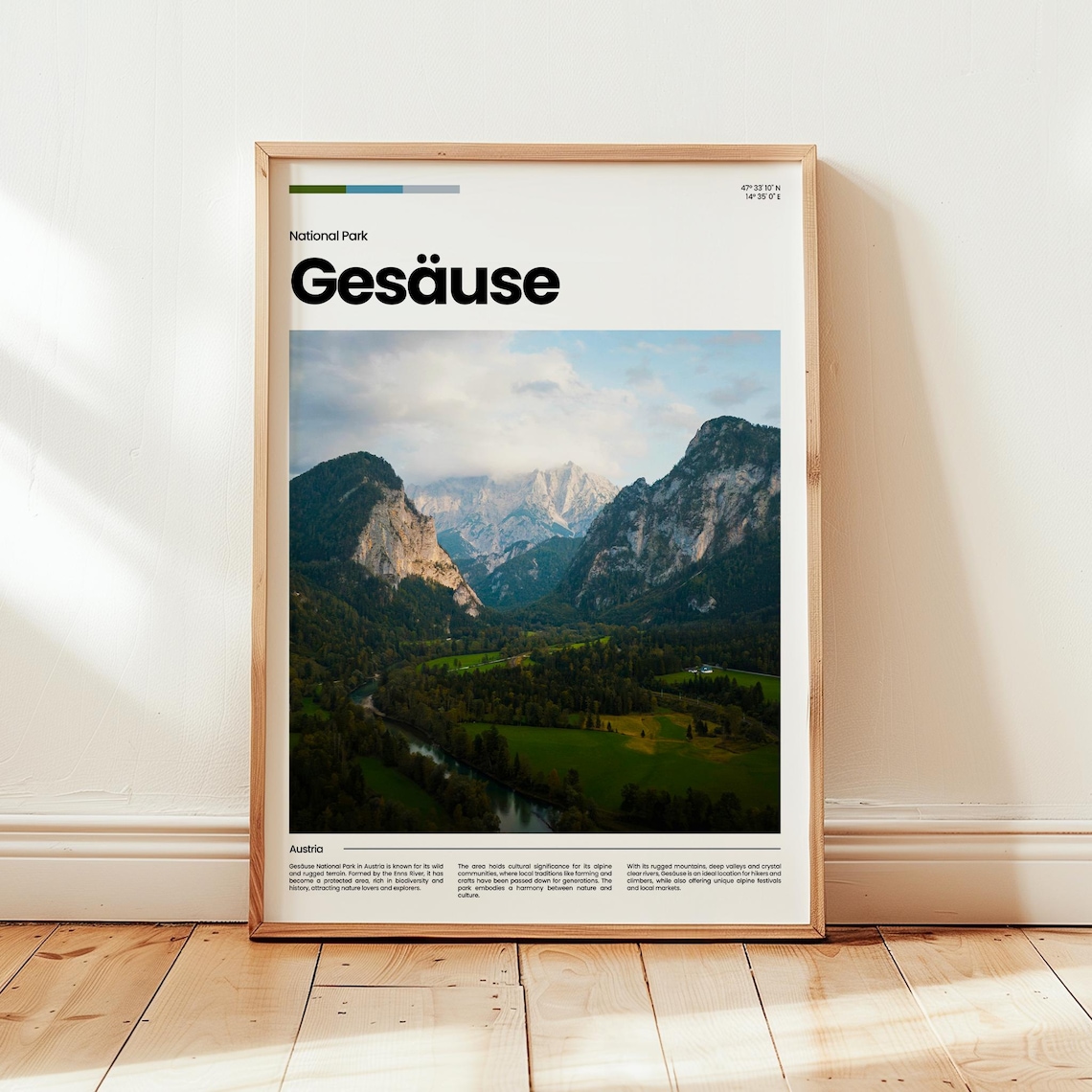 Gesause National Park Alpine Valley Austria Nature Travel Poster