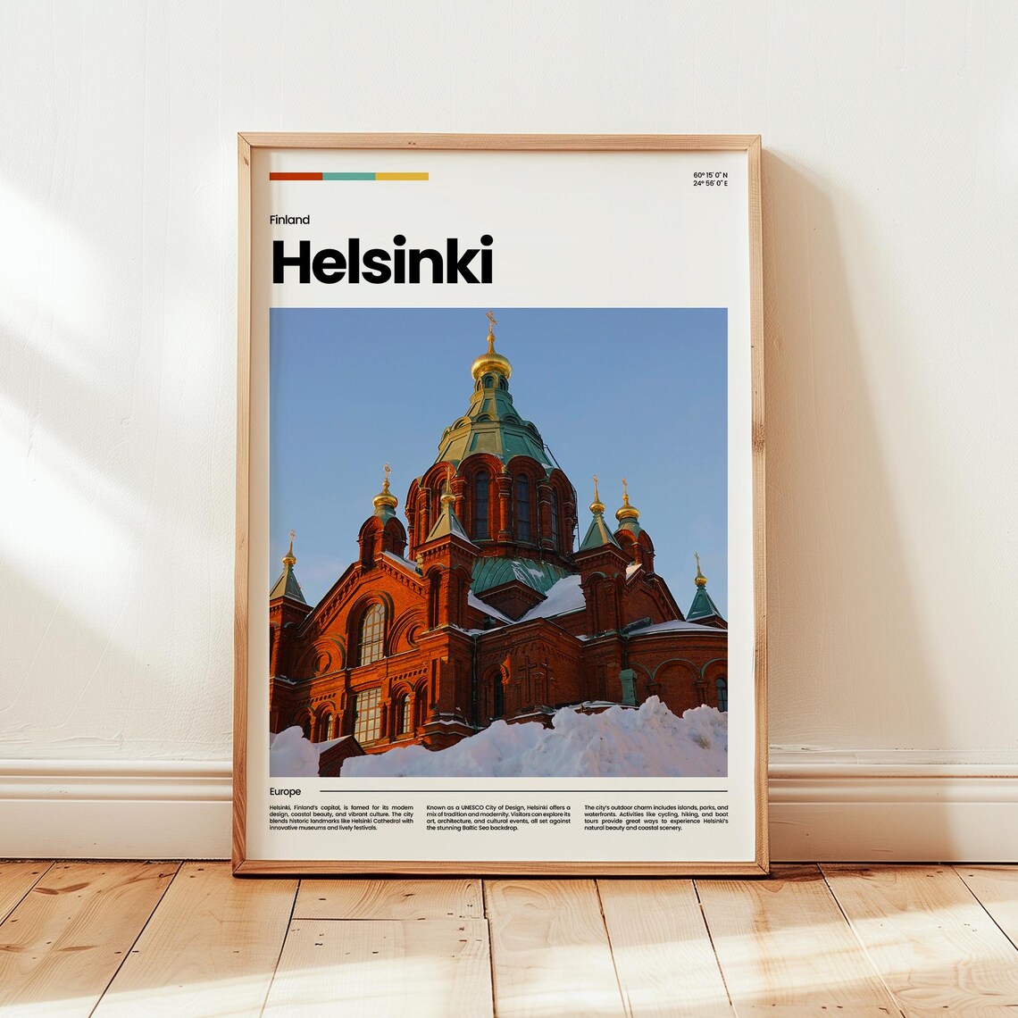 Helsinski Poster Print Photo Wall Art Finland Travel Gift
