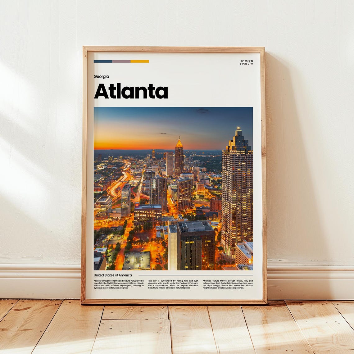 Atlanta Poster Print Photo Wall Art Georgia Travel Gift