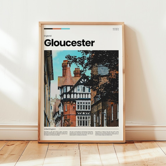 Gloucester England Travel Poster Tudor Architecture Photography